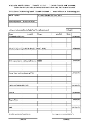 Notenblatt Galabau 10